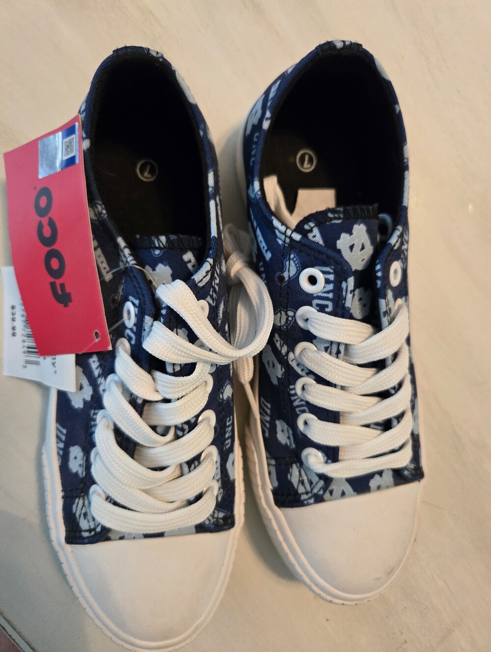 Navy Blue Printed UNC Lace-Up Sneakers